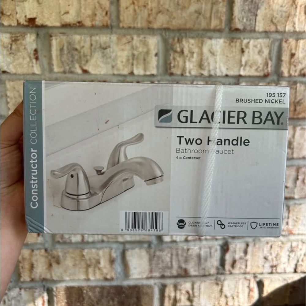 Brushed Nickel Two Handle Bathroom Faucet